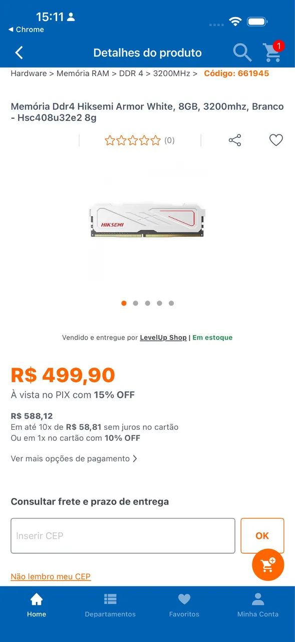 Memoria GAMER DDR4 8Gb Nova, Lacrada na Caixa  - Foto 3