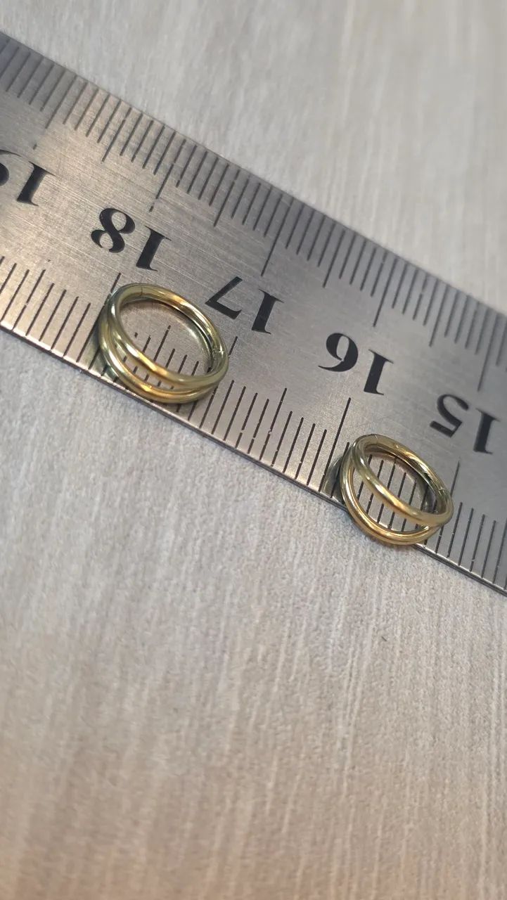 Piercing argola dupla titânio dourado 2 - Foto 4