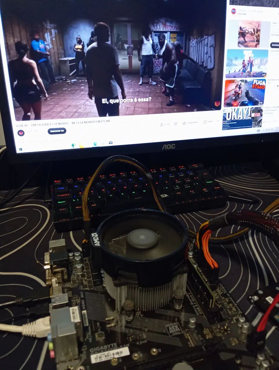 Placa Mãe Gigabyte A320M-S2H AM4 DDR4 S/ESPELHO