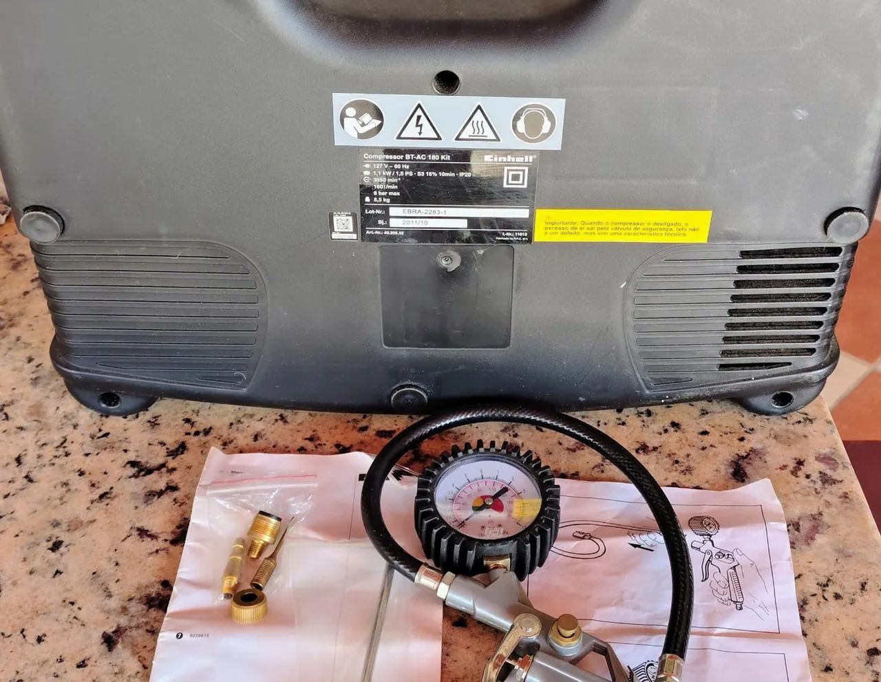Compressor De Ar Einhell Bt Ac 180 Kit - 8 Bar (116 Psi) - Foto 4