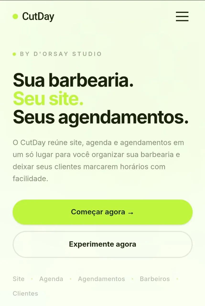 Site + Agendamento para Barbearias | CutDay