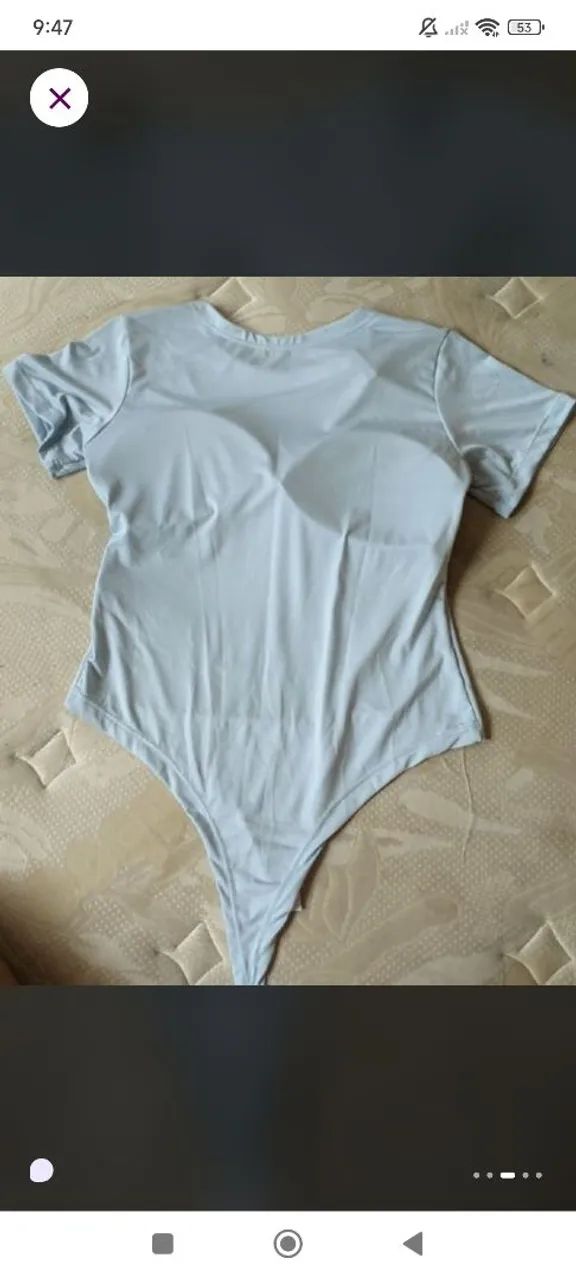 body azul bebê com detalhe dourado - Foto 3