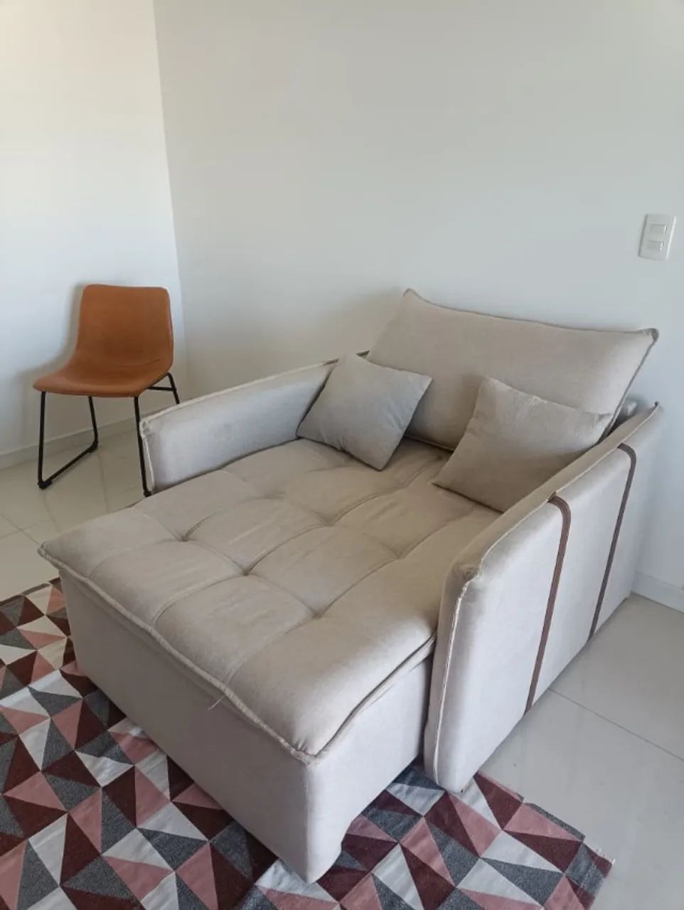 Poltrona Cama em Linho Detroid 110cm Yescasa - Foto 3