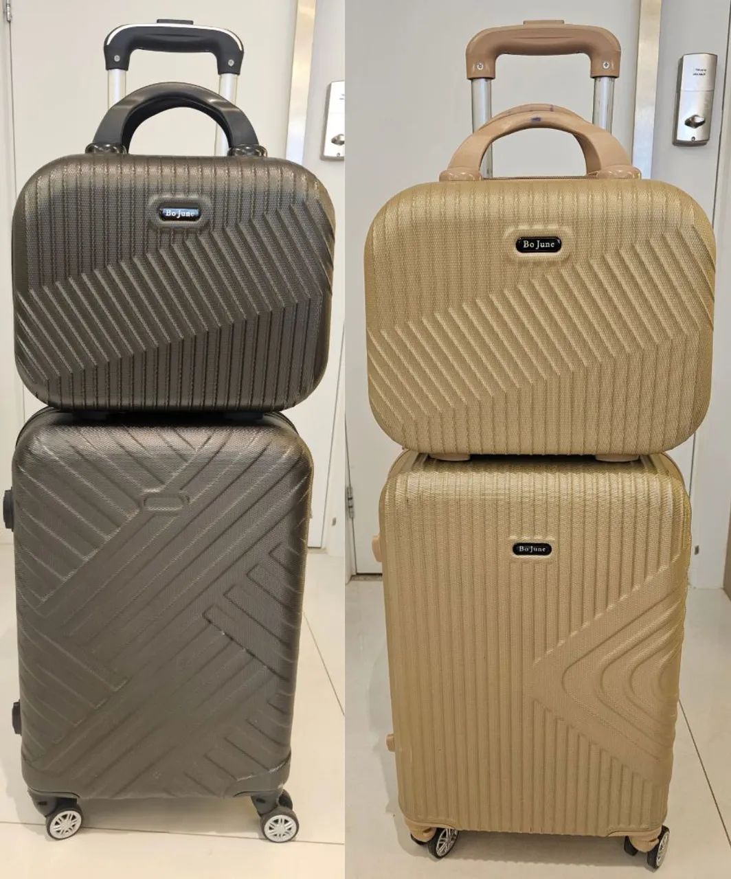 Malas de bordo 10kg 360° + frasqueiras 