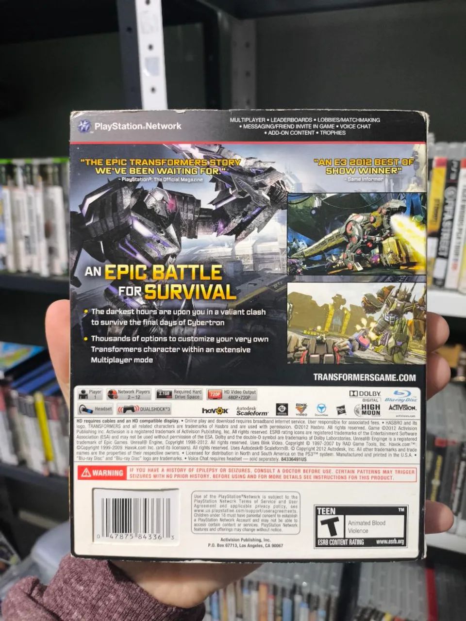 Transformers Fall of Cybertron PS3 com luva  - Foto 2