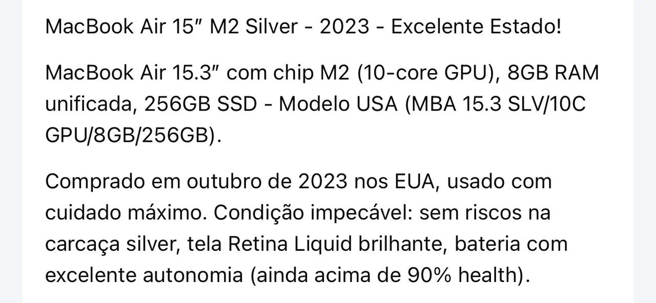 MacBook Air 15" M2 Silver - 2023 - Excelente Estado! - Foto 5