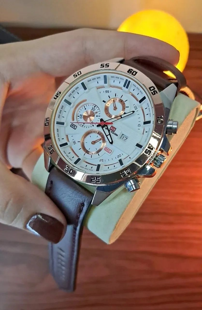 Relógio Masculino Pulseira de Couro  - Foto 4