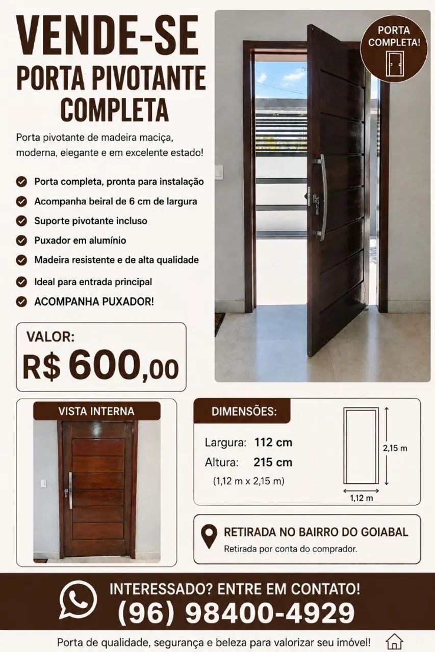 Vendo Porta Pivotante