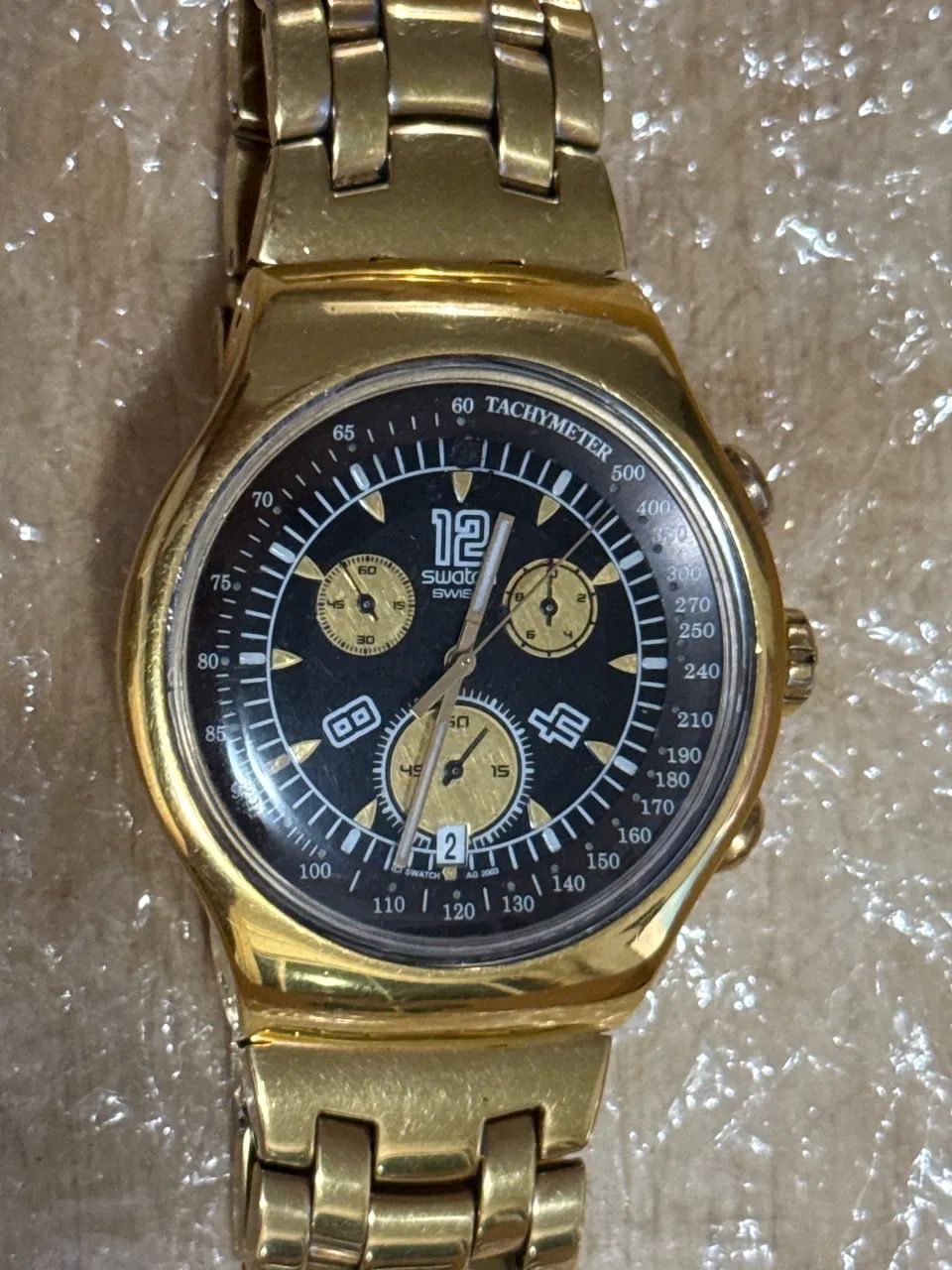 Relógio Swatch irony 47mm dourado 