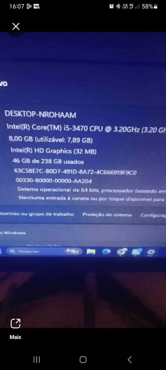 Computador Completo Intel Core i5 - Pouco Tempo de Uso, Conservado!