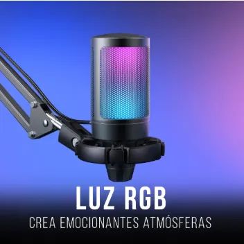 Microfone Condensador Gamer RGB Profissional USB - Foto 2
