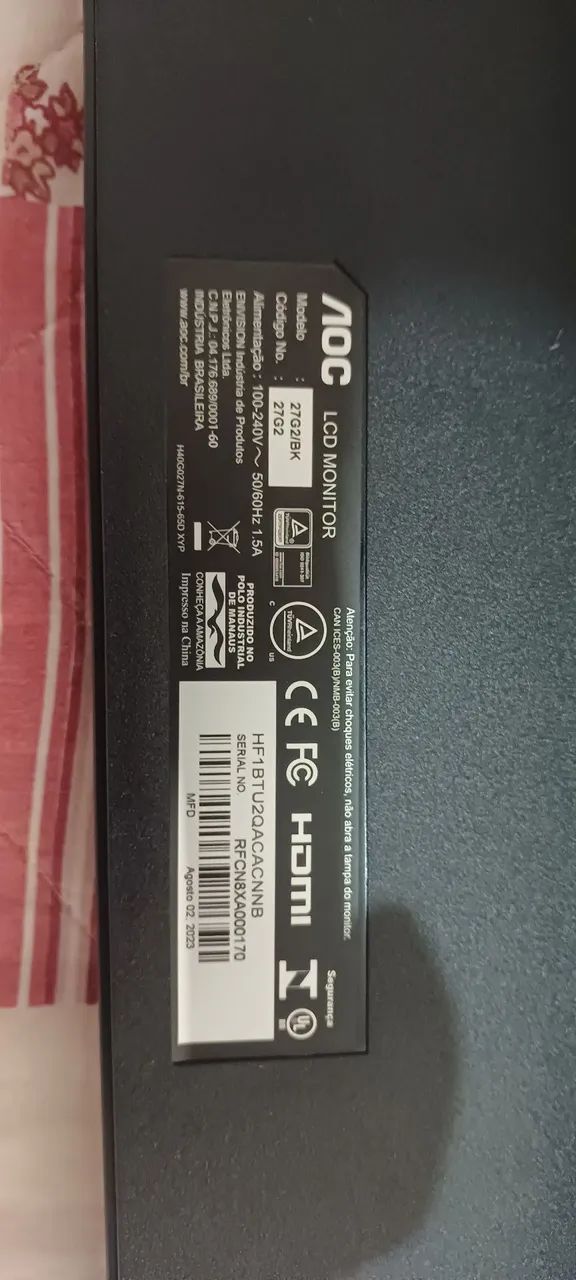 Monitor Gamer AOC 27G2 27? IPS 144Hz - Impecável - Foto 3