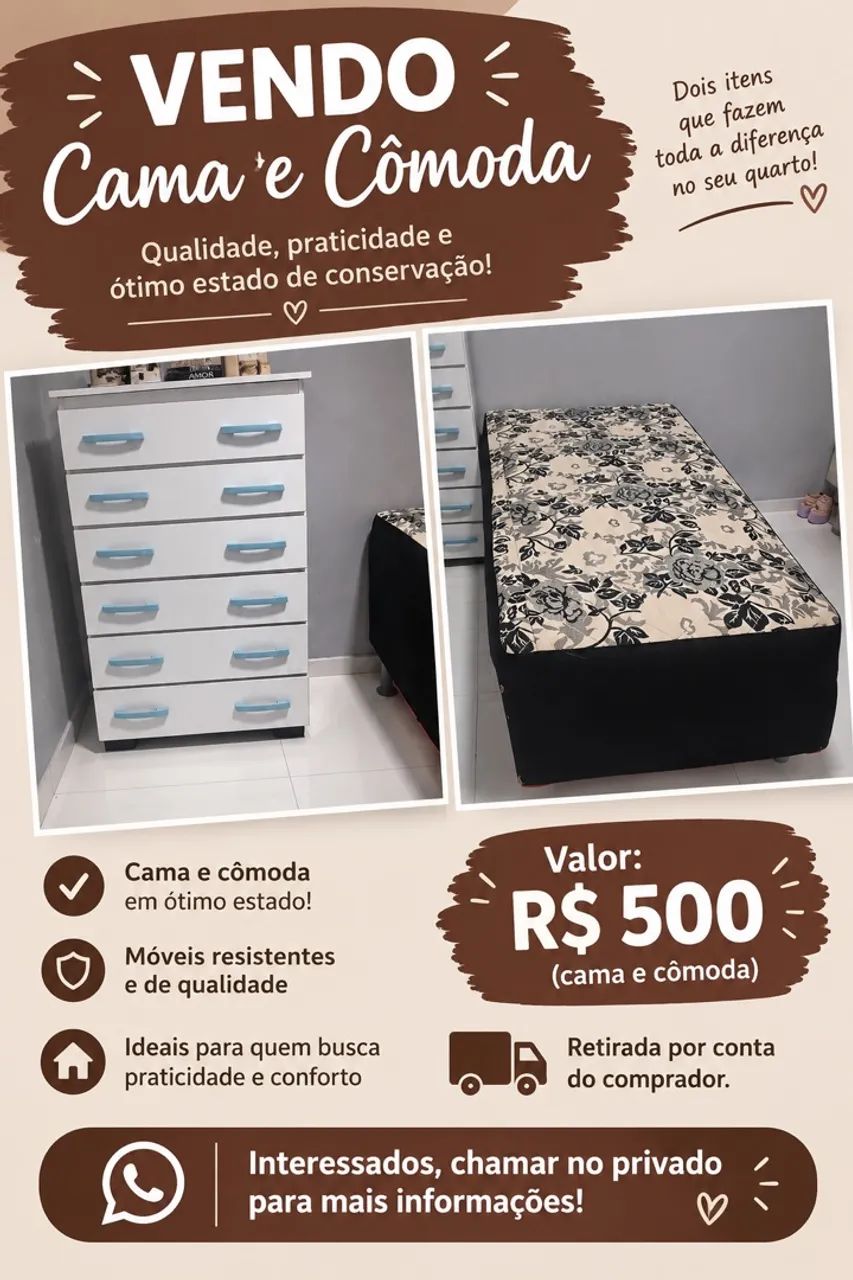 Vendo cama de solteiro e uma cômodo  - Foto 2