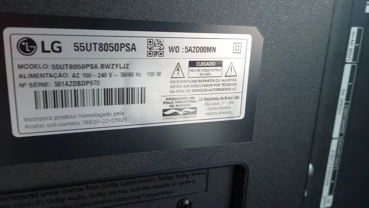 TV SMART 55" COM DEFEITO DE TELA