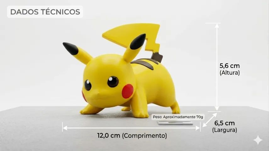 Boneco Pikachu Colecionável 12cm - Decoração Geek e Gamer  - Foto 2