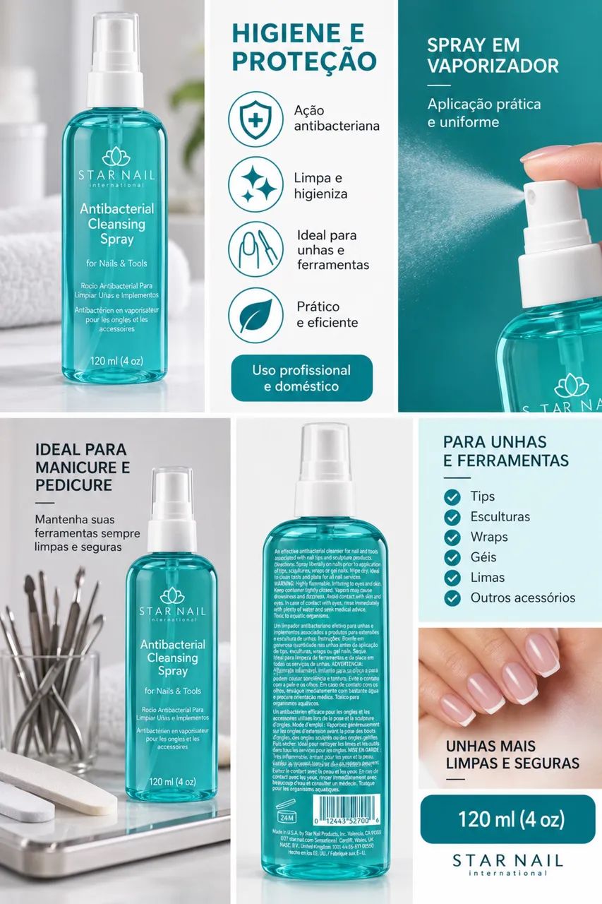 Spray Antibacteriano Star Nail - 120 ml - Foto 3