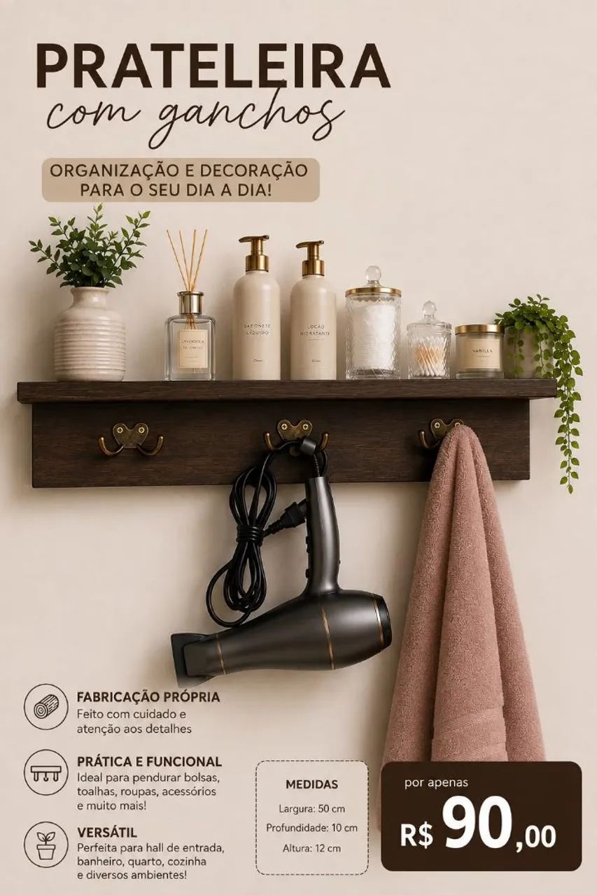 Prateleira com Ganchos - Foto 2