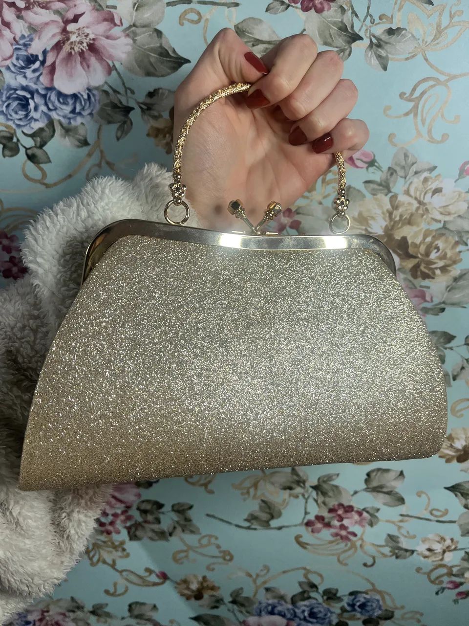 Bolsa Clutch Vintage Dourada - Foto 2