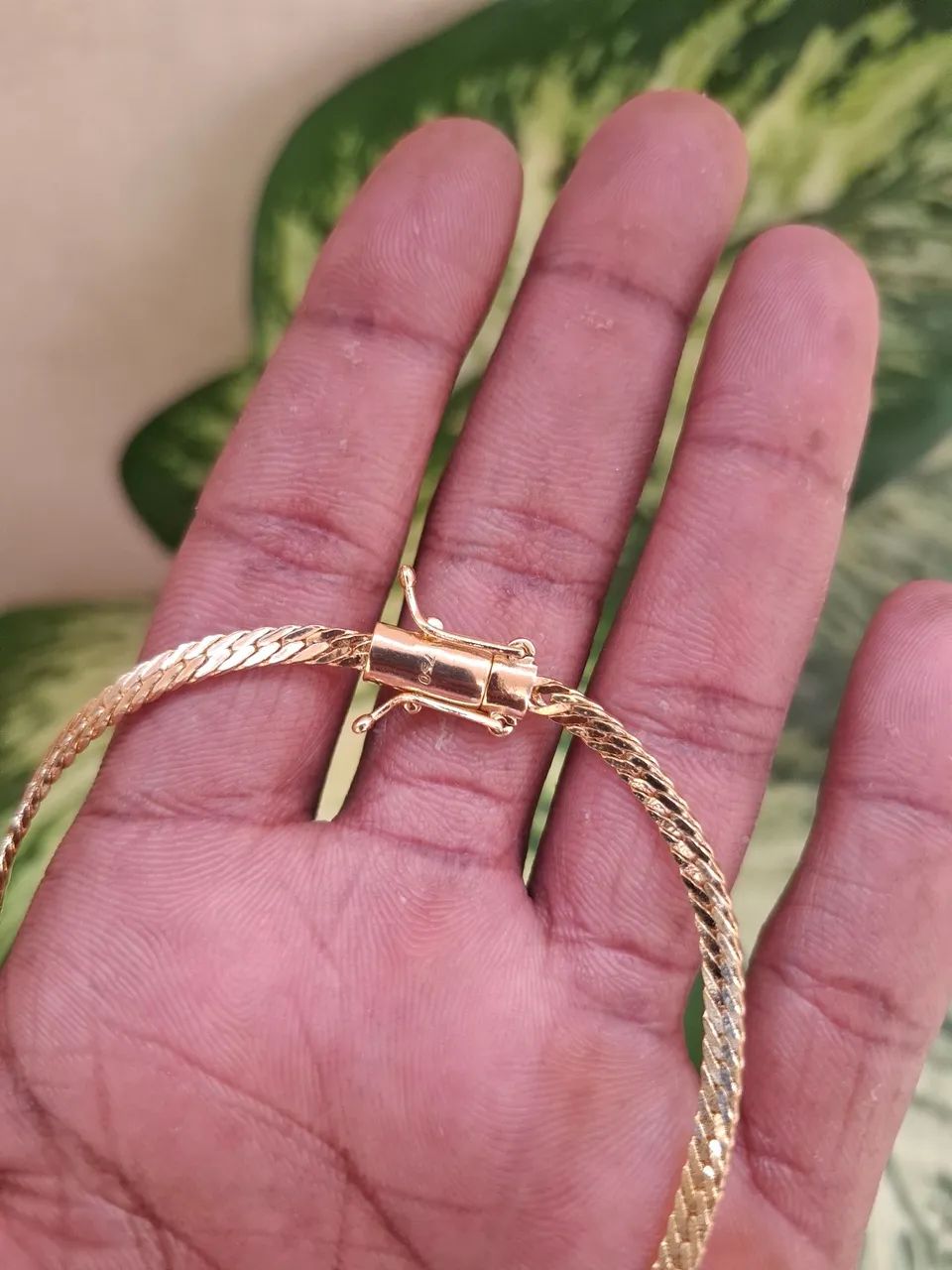 Corrente Flat 60cm / 4mm Banhada a Ouro 18k  - Foto 3