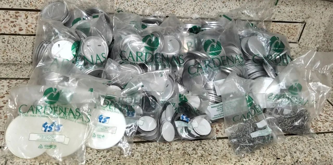 Lote Peças Para Button 45mm Cardenas - Ímã E Alfinete (Kit Completo)