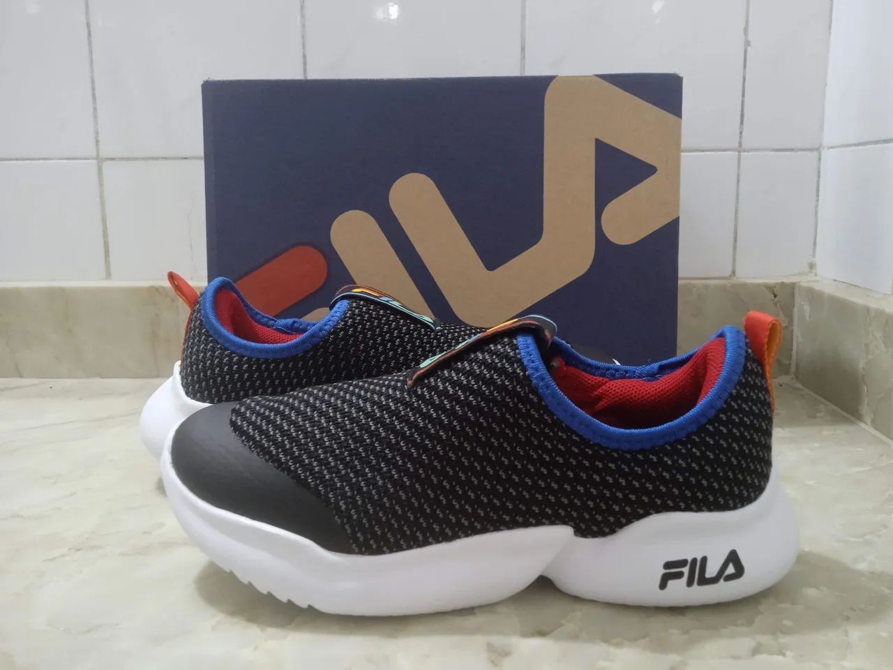 Tênis Infantil Fila Funny Preto Multicolor Novo Nacional 31 - Foto 3