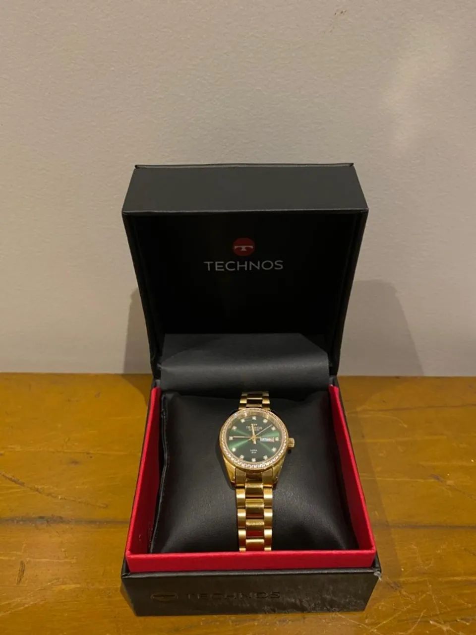 Relógio Technos Automático Safira Dourado com Dial Verde - Completo na Caixa - Foto 3
