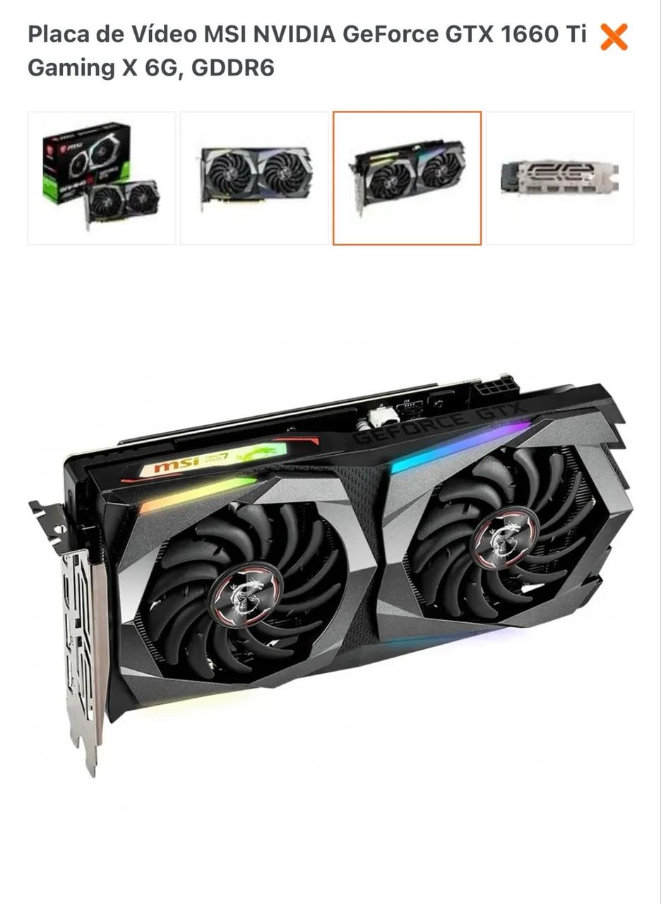 Placa de Vídeo GTX 1660TI - 6gb  - Foto 3