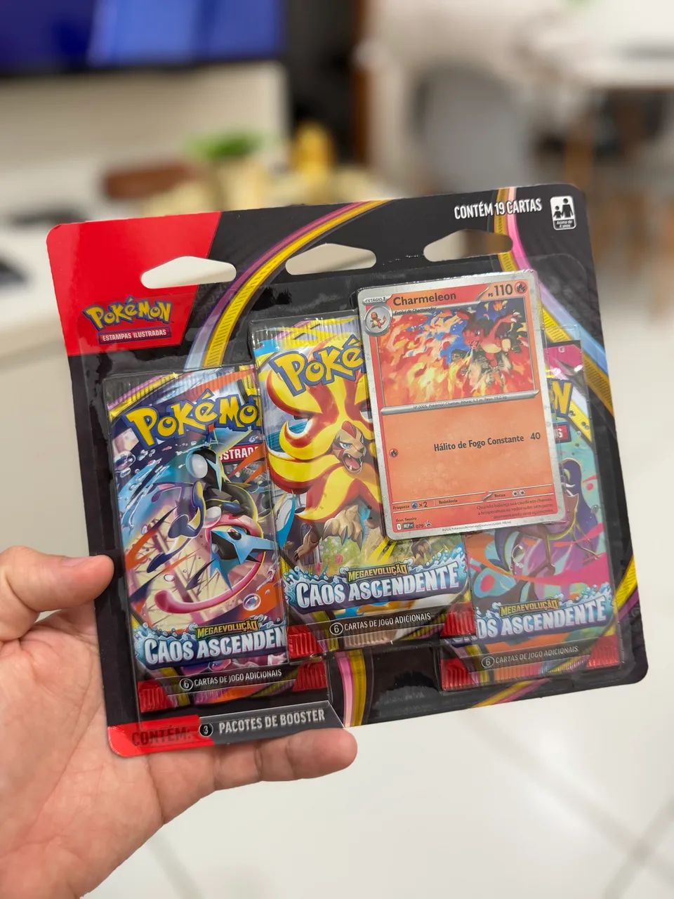 Blister Triplo Pokémon TCG - Megaevolução: Caos Ascendente