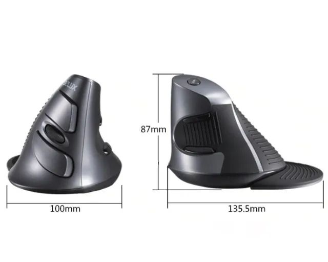 Mouse Óptico Vertical Ergonômico Sem Fio - Disponivel na Cor Branca