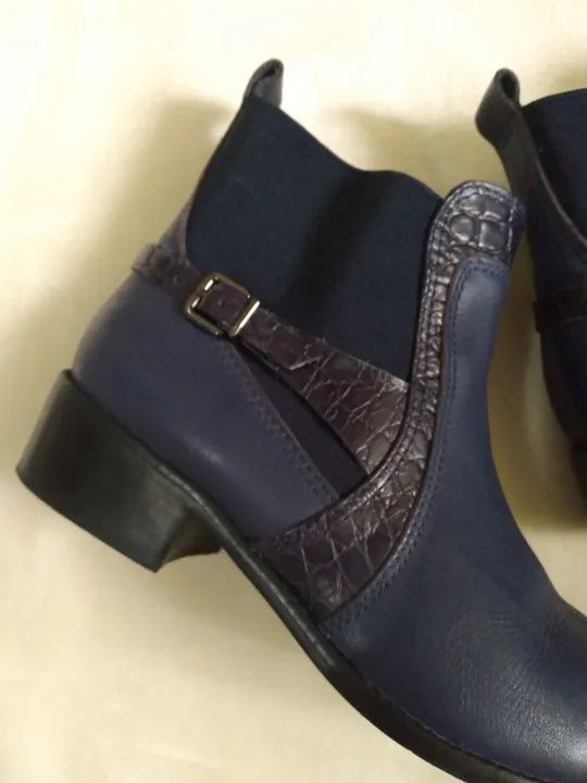 Bota em couro, azul marinho - Foto 2