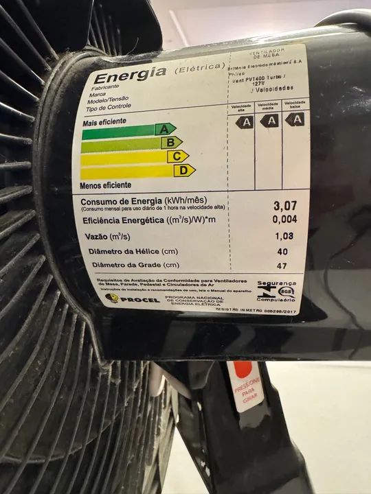 Ventilador de Mesa Philco Turbo 