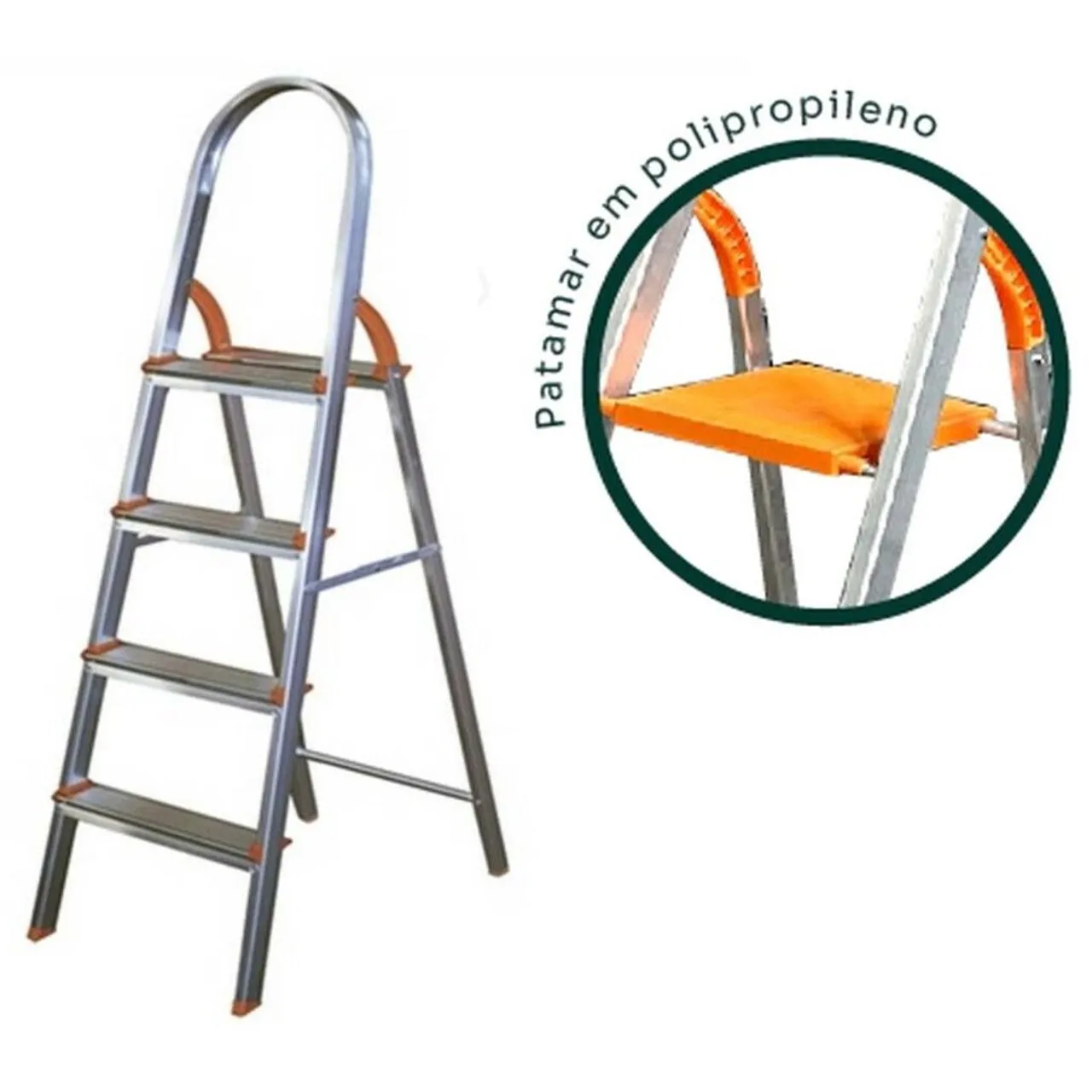 Escada de Alumínio 4 Degraus - Ideal para Pinturas e Reparos