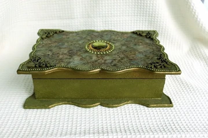 Porta Jóias Verde Musgo com Divisórias - Foto 4