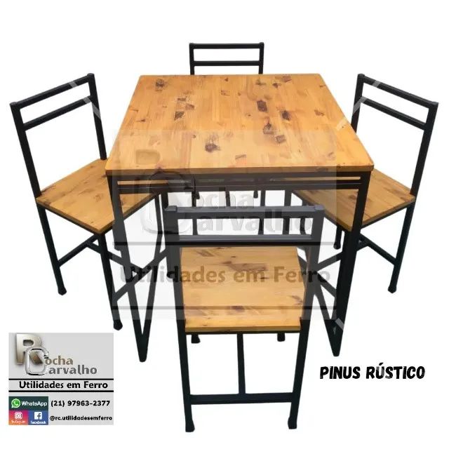 Kit Mesa 60x60 e 4 Cadeiras. Sob Encomenda. 