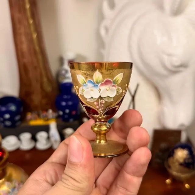 Licoreira e 4 taças em cristal veneziano Bohemia tcheco. - Foto 5