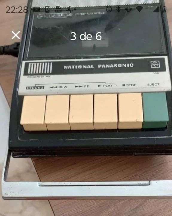 Gravador K7 National Panasonic 1976 + Fita K-7 - Foto 2