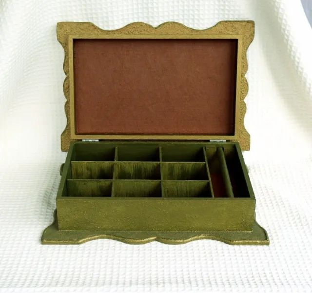 Porta Jóias Verde Musgo com Divisórias - Foto 3