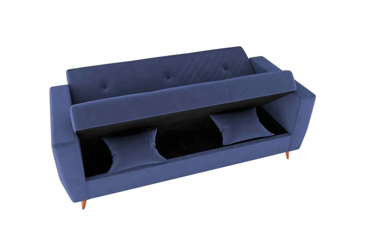 Sofá Cama Casal com Baú e Molas Espirais r653 - Foto 3