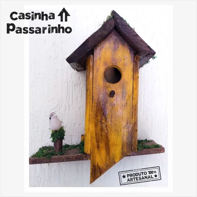 Casinha de Pássaros - Peça Decorativa  Rústica e Única - Foto 3