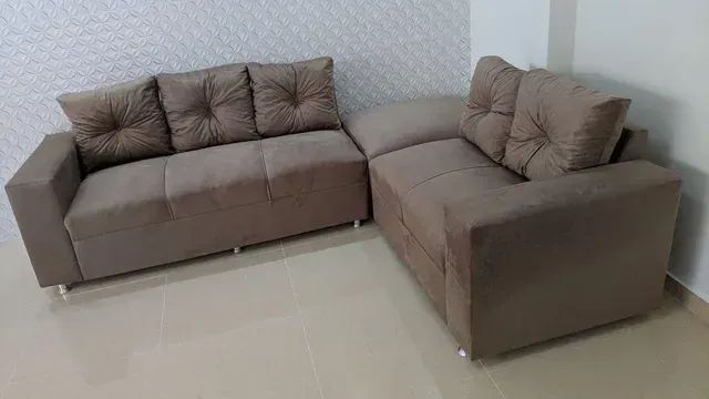 Sofá Intense Novo 5 Lugares + Puff  Qualidade Premium