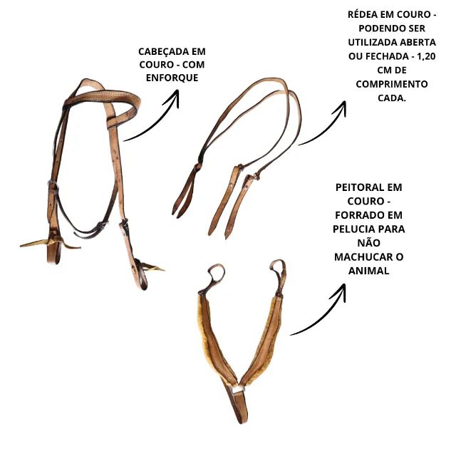  Sela Americana em Couro de Búfalo - LUXO - CAVALGADA - prova - Foto 6