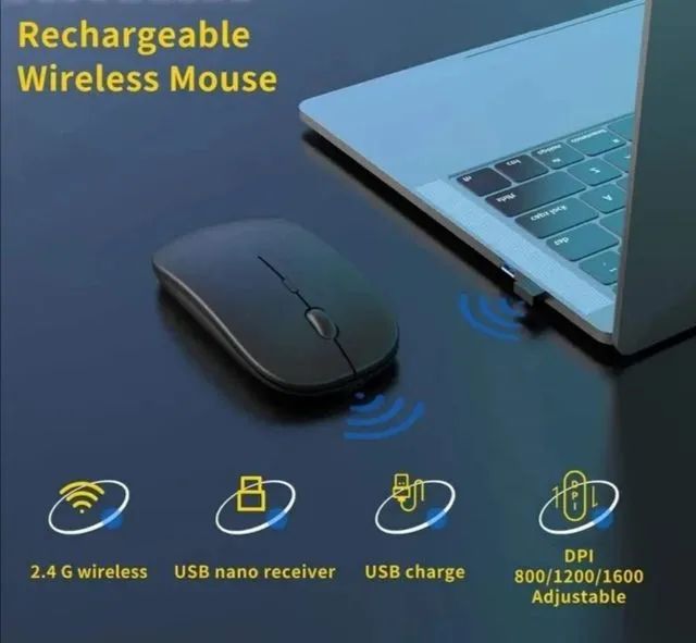 Mouse Sem Fio, Portátil Ergonômico - Foto 4