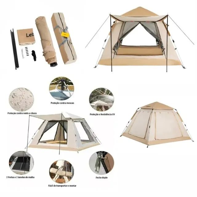 Barraca de Acampamento Leboss LB-HW004  - Montagem Rápida e Espaço para Família
