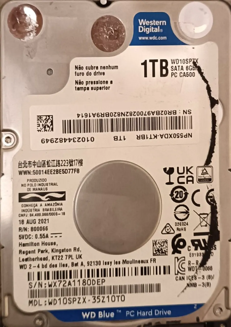 HD 1TB WD Blue - WD10SPZX