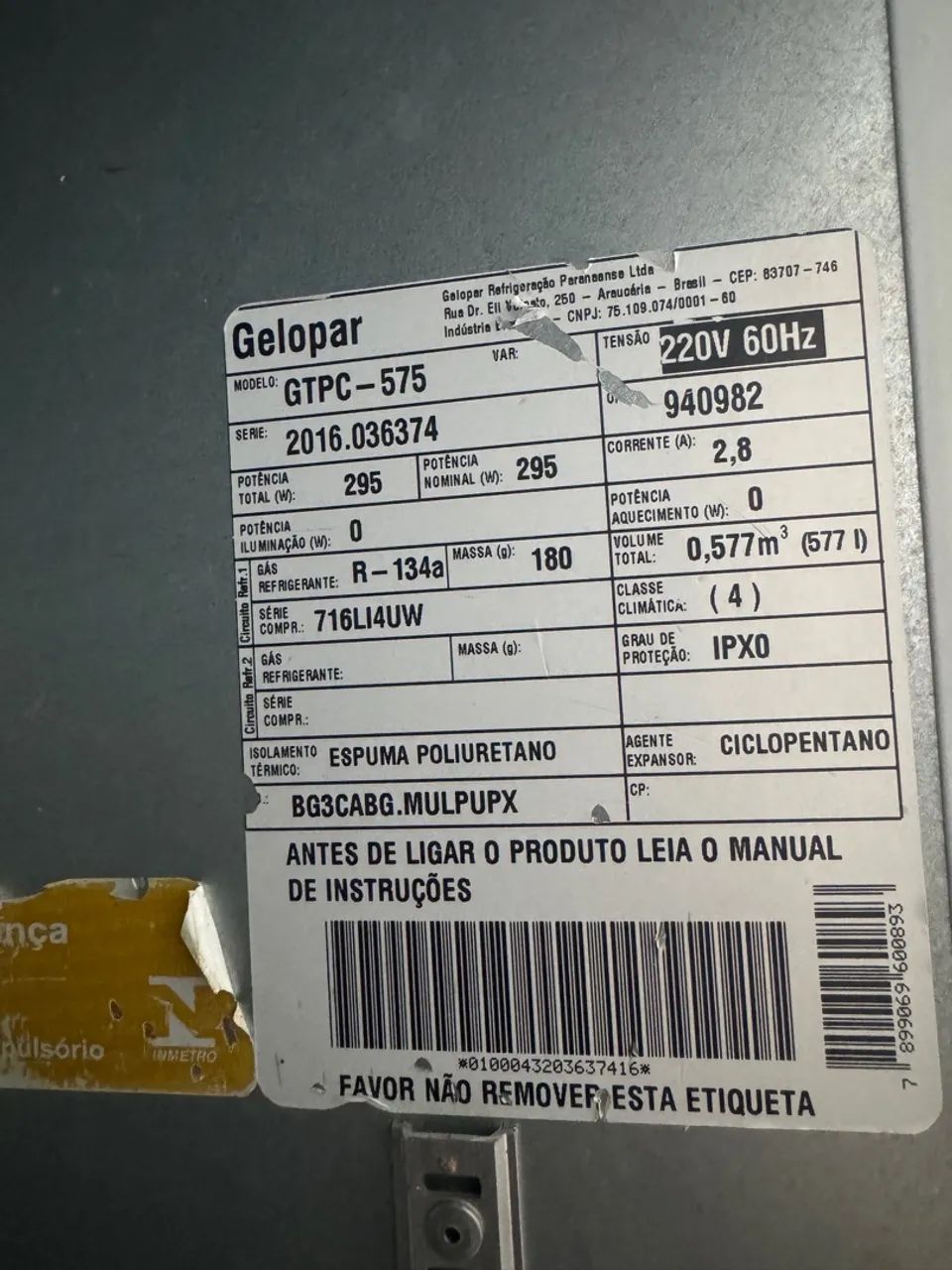FREEZER VERTICAL GELOPAR - Foto 2