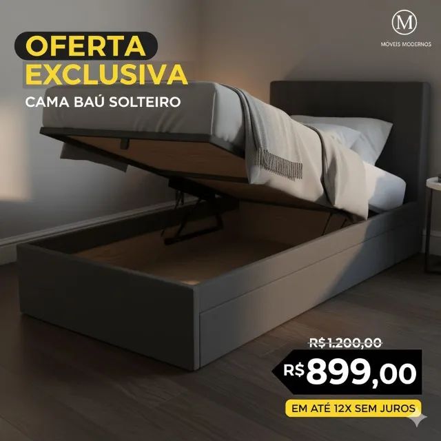 Cama Baú solteiro 
