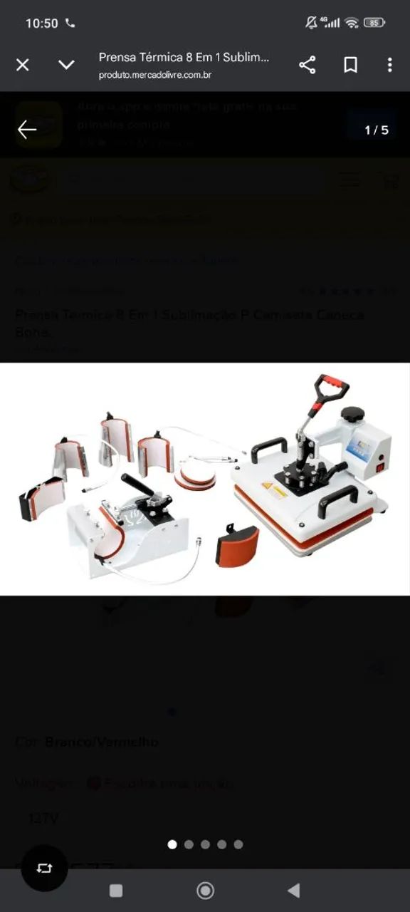 Prensa Térmica 8 em 1 para Sublimação - Impressora de Canecas, Camisetas e Mais!