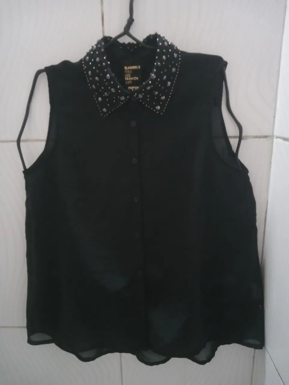Camisa Preta Marisa Feminina N;40 - Foto 5