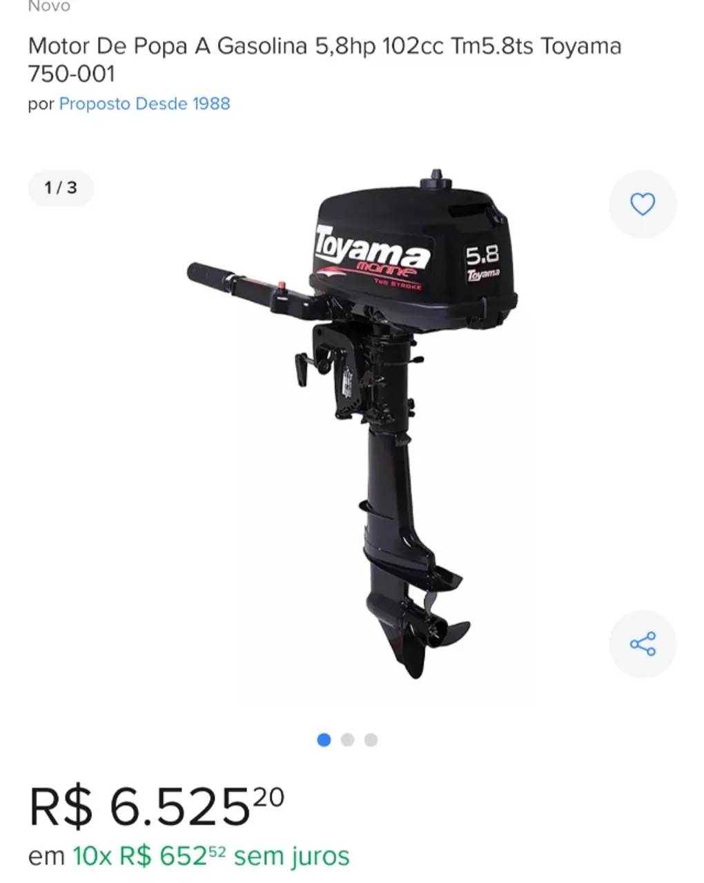 Motor de popa Toyama 5.8
