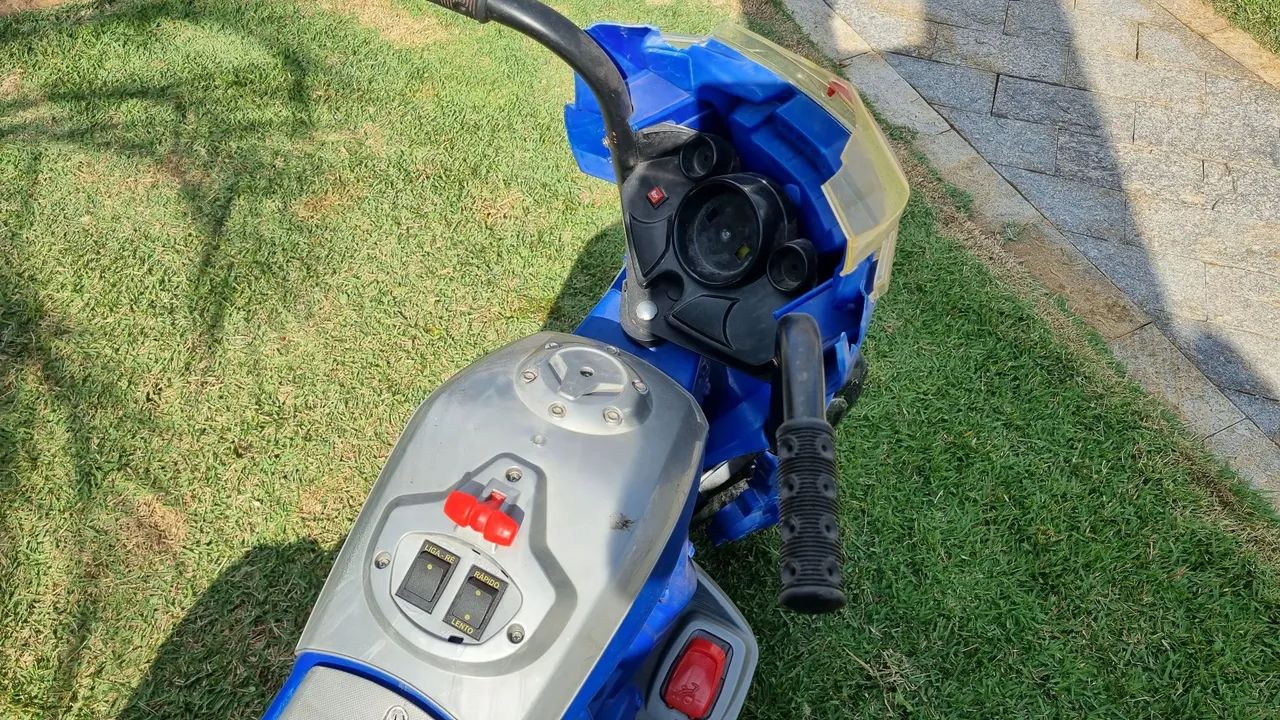 Mini Moto Elétrica Infantil Azul - Foto 3